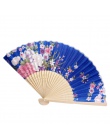 Lato w stylu Vintage, bambus składany ręczny wentylator kwiatowy chiński taniec Party kieszeni prezenty ślubne kolorowe Dropship