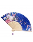 Lato w stylu Vintage, bambus składany ręczny wentylator kwiatowy chiński taniec Party kieszeni prezenty ślubne kolorowe Dropship
