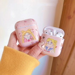 Śliczne Sailor Moon różowy przypadku airpods akcesoria do kreskówek dla Apple Airpods torba do ładowania słuchawki Bluetooth pok