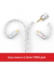 TRN T2 16 rdzeń posrebrzana HIFI kabel do aktualizacji 3.5/2.5/4.4mm wtyczka MMCX/2Pin złącze dla TRN V80 KZ AS10/AS06/ZS10 CCA 