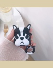 Śliczne bulldog etui na słuchawki do oryginalnego przypadku AirPods zestaw słuchawkowy miękkie silikonowe wkładki douszne z link