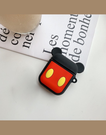 Śliczne miękkie silikonowe etui do Apple Airpods okno ładowania uroczy niedźwiedź brunatny Mickey etui na słuchawki dla AirPods 