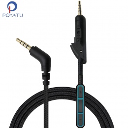 POYATU Nylon pleciony kabel Audio z mikrofonem dla Bose QC15 QC 15 QuietComfort 15 QC2 słuchawki Audio kabel do aktualizacji szn
