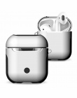 Dla przypadku Airpods miękki TPU + PC zbroja etui, odporna na wstrząsy pokrywa silikonowa dla Apple Airpods torby ochrony