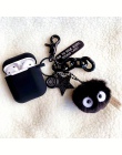 Czarny Totoro brykiety silikonowe słuchawki etui do Apple airpods klucz etui z uchwytem na palec akcesoria ochronne pokrywa Blue