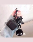 Czarny Totoro brykiety silikonowe słuchawki etui do Apple airpods klucz etui z uchwytem na palec akcesoria ochronne pokrywa Blue