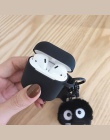 Czarny Totoro brykiety silikonowe słuchawki etui do Apple airpods klucz etui z uchwytem na palec akcesoria ochronne pokrywa Blue