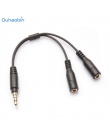 Ouhaobin popularne sprzedaż 3.5mm Stereo Audio męski na 2 żeński zestaw słuchawkowy mikrofonem Y kabel splittera Adapter czarny 