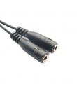 Ouhaobin popularne sprzedaż 3.5mm Stereo Audio męski na 2 żeński zestaw słuchawkowy mikrofonem Y kabel splittera Adapter czarny 