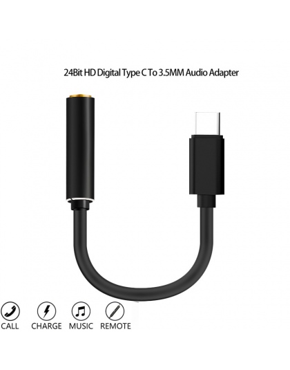 USB typu C do 3.5 MM cyfrowy przetwornik dźwięku Adapter 24BIT HD Loseless gniazdo słuchawkowe konwerter dla Google Pixel 1 2 3 