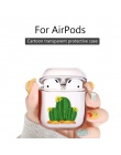Różowy uśmiech truskawka twardy PC kryształ pokrywa dla Airpods przypadkach przezroczysty kaktus etui na słuchawki do kapsułek A