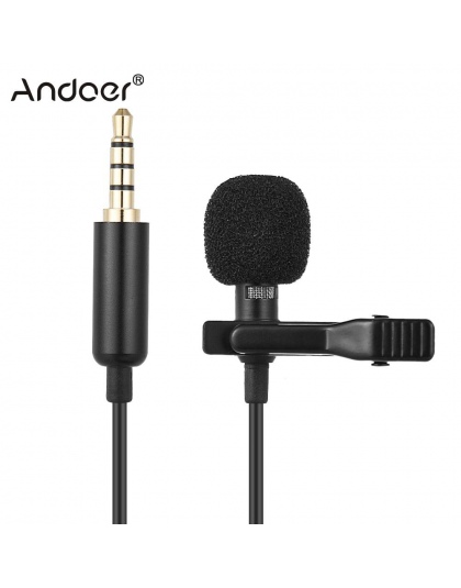 Andoer EY-510A Mini przenośny Clip-on Lapel Lavalier mikrofon pojemnościowy przewodowy mikrofon do iPhone'a telefon komórkowy DS