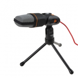 TGETH SF-666 mikrofon 3.5mm Jack przewodowy z stojak na statyw ręczny mikrofon dla PC rozmowę laptop do śpiewania karaoke