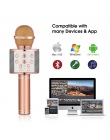 FGHGF mikrofon WS858 Bluetooth bezprzewodowy skraplacza magia mikrofon do karaoke telefon komórkowy odtwarzacz MIC z głośników d