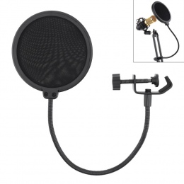 Podwójna warstwa mikrofon studyjny elastyczne maska ekranu wiatrowego Mic filtr pop tarcza do mówienia nagrywanie akcesoria