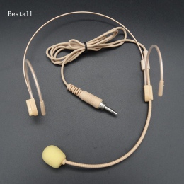 Bestall 1 sztuk Pro pojemnościowy Headworn zestaw słuchawkowy z mikrofonem dla Karaoke bezprzewodowy nadajnik Body-Pack 3.5mm bl
