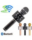 Mikrofon WS858 Bluetooth ręczny bezprzewodowy mikrofon do karaoke telefon odtwarzacz MIC z głośników do odtwarzania muzyki zabaw