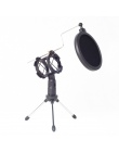 Uniwersalny składany regulowany stojak mikrofonowy pulpit statywu do komputera nagrywanie wideo z mikrofonem osłona filtra