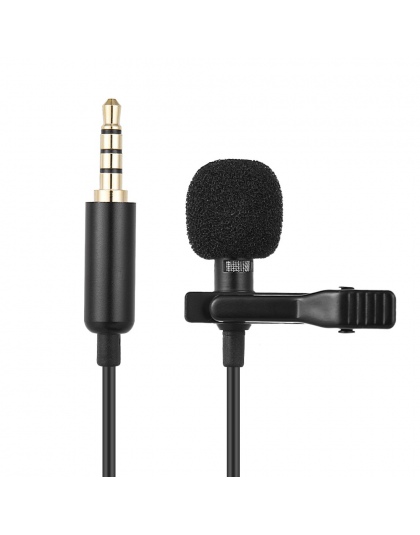 Andoer EY-510A przewodowy mikrofon Mini przenośny Clip-on Lapel Lavalier mikrofon pojemnościowy dla iPhone iPad aparatu Smartpho