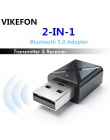 VIKEFON Bluetooth 5.0 Audio odbiornik nadajnik Mini 3.5mm AUX Stereo nadajnik Bluetooth do telewizora PC bezprzewodowy Adapter d