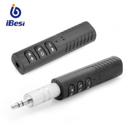 IBesi Bluetooth odbiornik 3.5mm Jack Bluetooth nadajnik dźwięku bezprzewodowy zestaw głośnomówiący samochód Auto Adapter Bluetoo