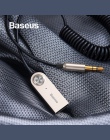 Baseus nadajnik Bluetooth odbiornik bezprzewodowy Bluetooth 5.0 samochodów AUX 3.5mm Bluetooth Adapter kabel Audio dla głośnika 