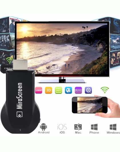 Wifi HDMI TV stick Smart TV AV Adapter bezprzewodowy klucz odbiornik wideo wyświetlacz DLNA Airplay Miracast Airmirroring BHE5