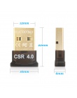 Bezprzewodowy adapter USB z Bluetooth Bluetooth V4.0 odbiornik CSR 4.0 klucz muzyka dźwięk adapter nadajnik Bluetooth na PC LAPT