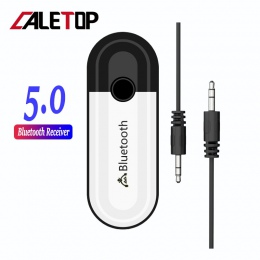 CALETOP Bluetooth 5.0 odbiornik USB i 3.5mm AUX Audio 2 w 1 bezprzewodowy Adapter do zestaw słuchawkowy z głośnikiem zestaw samo