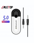 CALETOP Bluetooth 5.0 odbiornik USB i 3.5mm AUX Audio 2 w 1 bezprzewodowy Adapter do zestaw słuchawkowy z głośnikiem zestaw samo