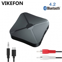 VIKEFON Bluetooth 4.2 odbiornik nadajnik 2 w 1 Audio muzyka Stereo bezprzewodowy Adapter z RCA 3.5 MM AUX Jack dla do domu TV MP