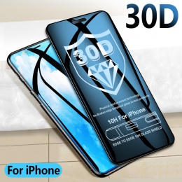 30D szkło ochronne na dla iPhone X XR XS MAX pełna pokrywa dla iPhone 8 7 6 6 s ochraniacz ekranu szkło na iPhone X XR zakrzywio