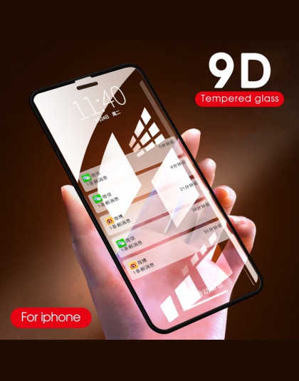 9D pełne pokrycie szkło ochronne dla iphone X XR XS max szkło dla iphone 8 7 Plus 6 6 S Plus 5 5S SE osłona ekranu w pełni Flim