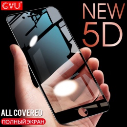 GVU 5D pełna pokrywa szkło hartowane dla iPhone 7 8 6 6 s 5 5S SE osłona ekranu dla iPhone X 10 8 6 7 Plus szkło ochronne