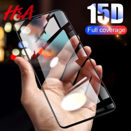 H & A 15D zakrzywione pełna pokrywa szkło hartowane dla iPhone 7 8 6 s Plus X szkło hartowane dla iPhone XR XS MAX szkło ochronn