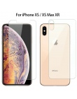 Jasne przód + tył 2 sztuk ochronne szkło hartowane dla iPhone XS Max XR XS X 7 8 6 6 s Plus 5S SE 5 ekran Protector tylna folia 