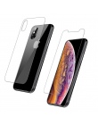 Jasne przód + tył 2 sztuk ochronne szkło hartowane dla iPhone XS Max XR XS X 7 8 6 6 s Plus 5S SE 5 ekran Protector tylna folia 