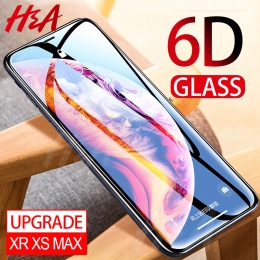 H & A szkło ochronne na dla iPhone X XS Max XR hartowane folia ochronna na ekran 0.25mm 6D zakrzywione krawędzi szkła XR XS Max 