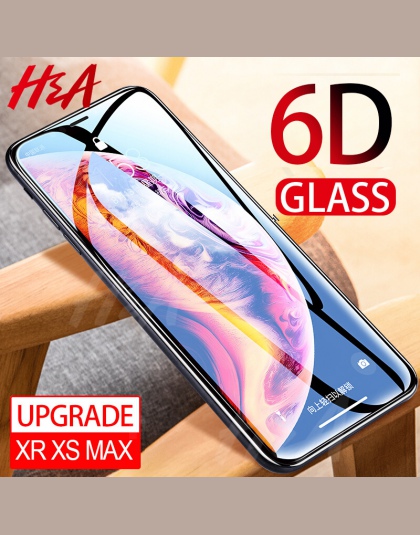 H & A szkło ochronne na dla iPhone X XS Max XR hartowane folia ochronna na ekran 0.25mm 6D zakrzywione krawędzi szkła XR XS Max 