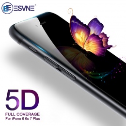 ESVNE 5D szkło hartowane dla iphone 7 szkło 6s 8 plus X XS MAX XR osłona ekranu dla iphone 6 szkło folia na cały telefon zakrzyw