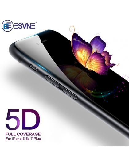 ESVNE 5D szkło hartowane dla iphone 7 szkło 6s 8 plus X XS MAX XR osłona ekranu dla iphone 6 szkło folia na cały telefon zakrzyw