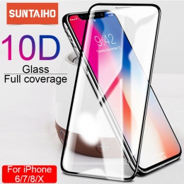 Suntaiho 10D szkło ochronne dla iPhone X XS 6 6 S 7 8 plus szkło ochronne na ekran do iPhone 7 6 X XR XS MAX ochrona ekranu