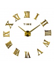 Promocja nowy wystrój domu duże rzymskie lustro moda nowoczesne zegary kwarcowe salon diy zegar naklejany na ścianę zegarek darm