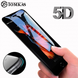 5D okrągła, zakrzywiona krawędź szkło hartowane dla iPhone 6 6 s Plus 7 8 X pełna pokrywa folia ochronna Premium 5D ochronna TOM