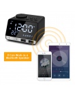 Wżycie K11 Bluetooth 4.2 radio z budzikiem głośnik z 2 portami USB LED cyfrowy budzik zegar do dekoracji domu drzemka zegar stoł
