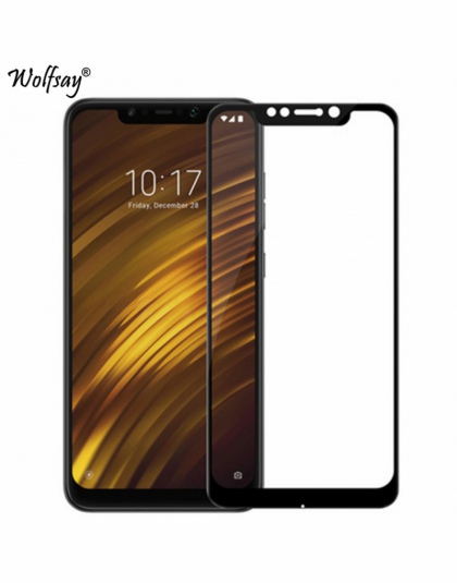 2 sztuk pełna pokrywa szklana Xiaomi Pocophone F1 ochraniacz ekranu szkło hartowane Xiaomi Pocophone F1 folia ochronna Pocofone 