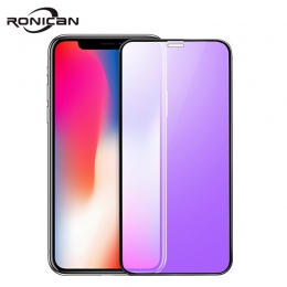 0.23mm 3D zakrzywione szkło hartowane dla iPhone X RONICAN miękka krawędź o wysokiej rozdzielczości blokujące niebieskie światło