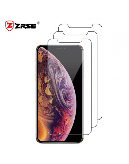 ZRSE [3 Pack] ochraniacz ekranu ze szkła hartowanego 2.5D 0.26 MM szkło ochronne dla iPhone X iPhone XS iPhone XS max XR akcesor