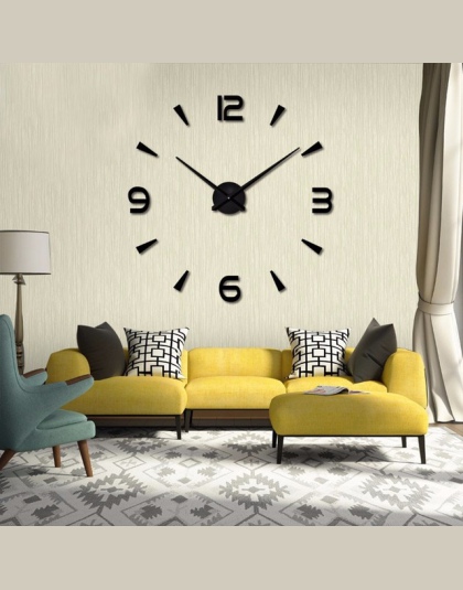2019 nowy wysokiej jakości 3D naklejki ścienne kreatywny salon mody zegary duży zegar ścienny dekoracje dla domu DIY akryl + EVA