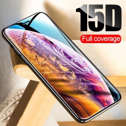 15D szkło ochronne na iPhone 6 6 s 7 8 plus XR X XS szkło pełna osłona ochraniacz ekranu dla iPhone Xs Max szkło hartowane